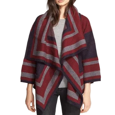 Casaco Burberry Listra Azul e Vinho Tam M Br