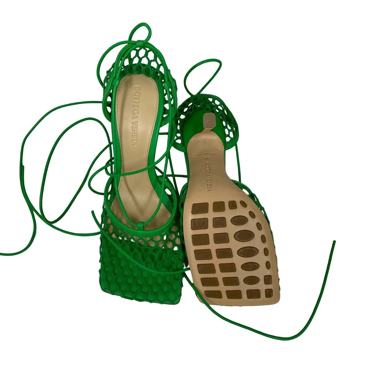 Sandália Bottega Veneta Verde Rede Tam 34 BR