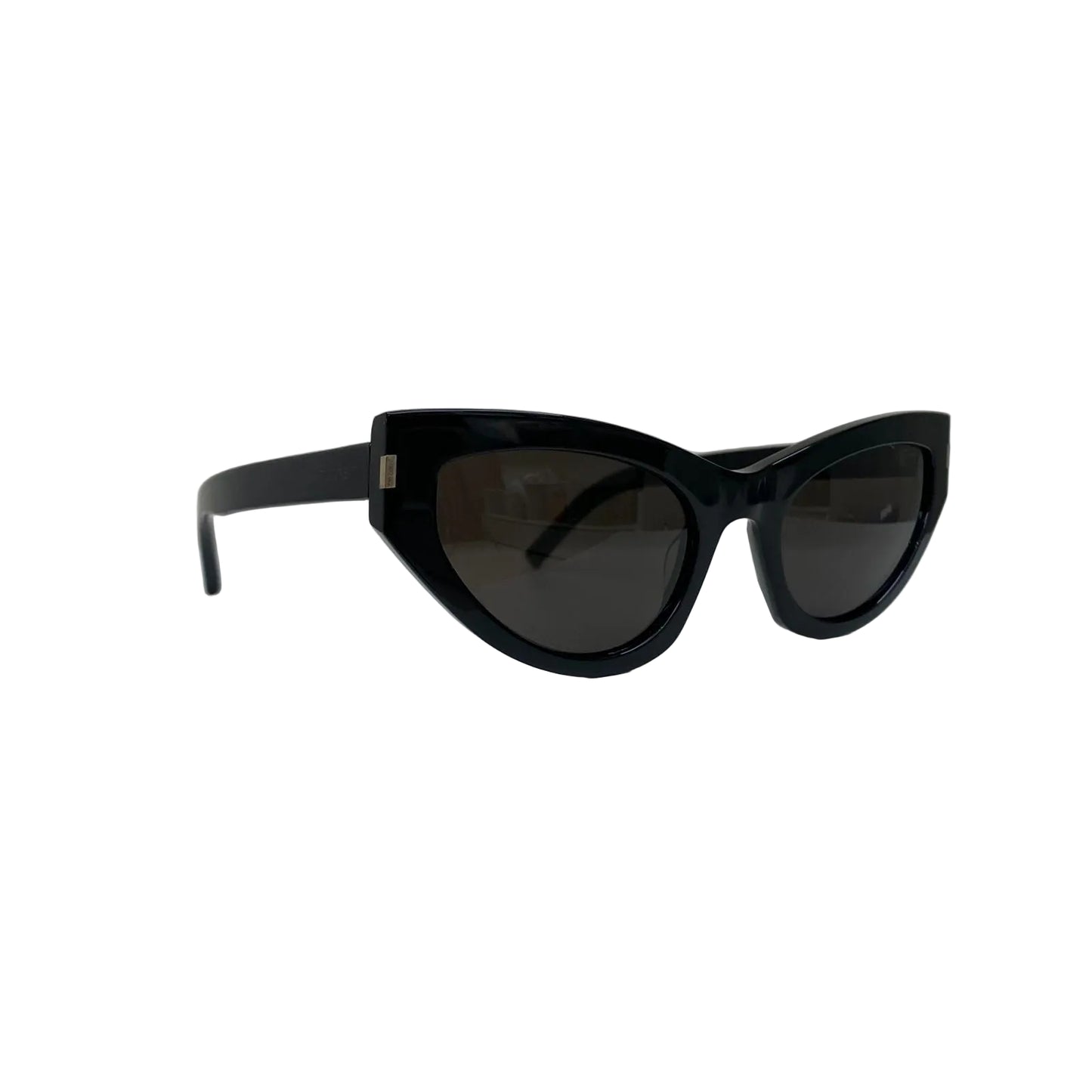 Óculos Saint Laurent Preto Com Detalhe Prata