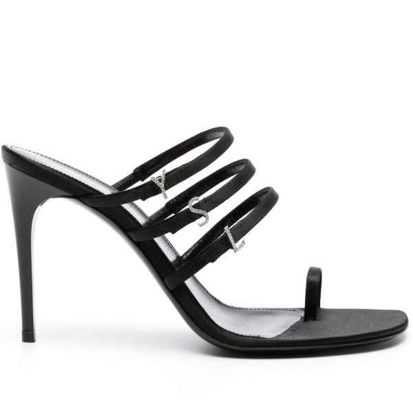 Mule Saint Laurent Jerry Preta Logo Prata Tam 37 Br