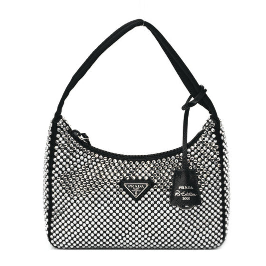 Bolsa Prada Re- Edition 2000 Com Cristais Preta
