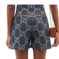 Bermuda Gucci GG-Jacquard Leather-Trim Denim Shorts Tam 34 BR