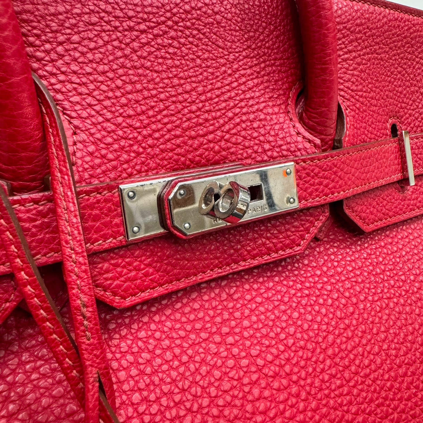 Bolsa Hermes Birkin Vermelha Palladium 35