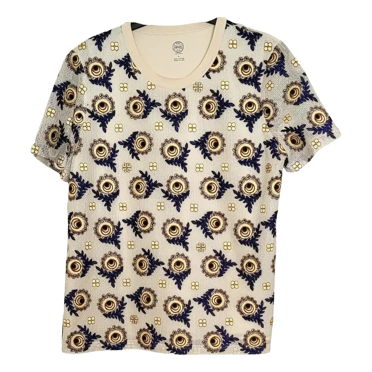 Camiseta Tory Burch Bege Estampada Tam M Br