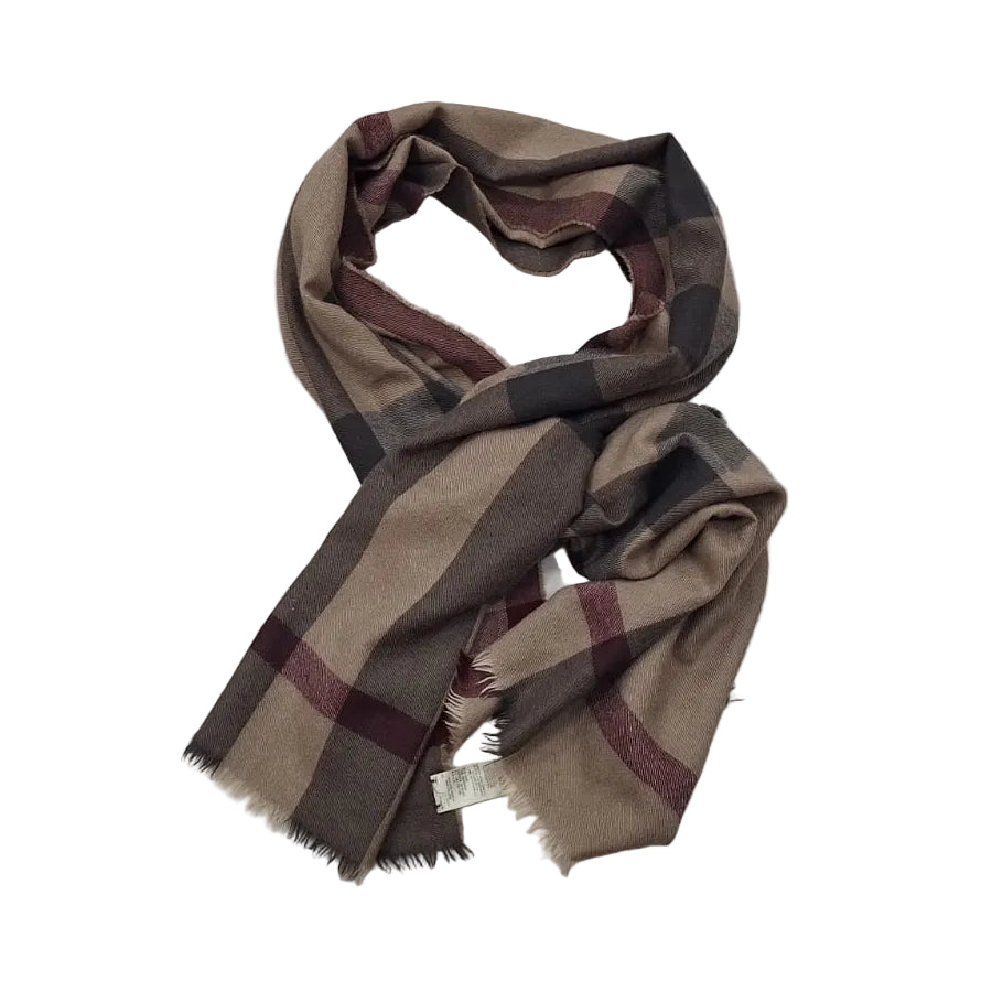 Cachecol Burberry Listrado Marrom
