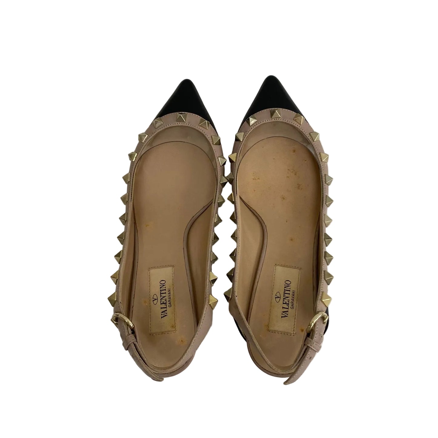 Scarpin Valentino Preto e Bege Tam 34 Br