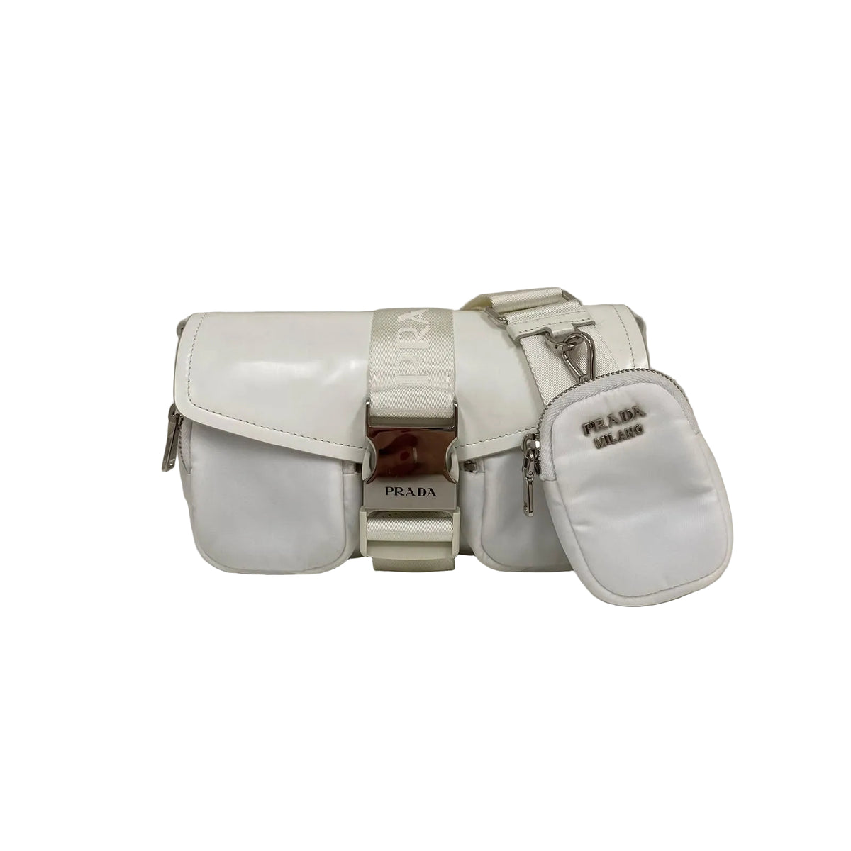 Bolsa  Prada Pocket Shoulder Bag Branca