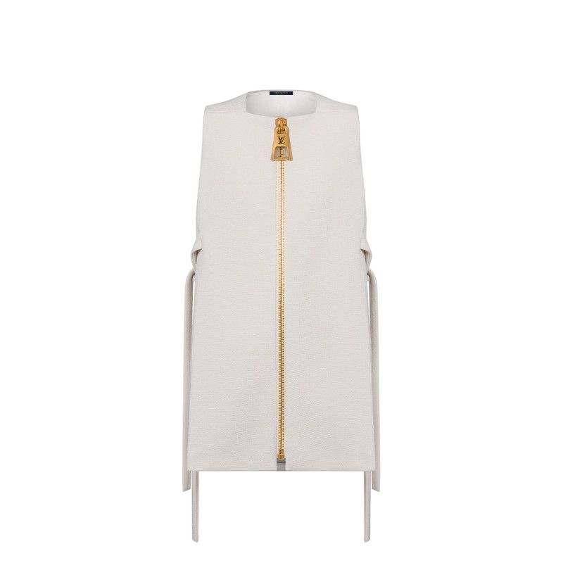 Vestido Louis Vuittom Ziper Grande Off White Tam 38 Br