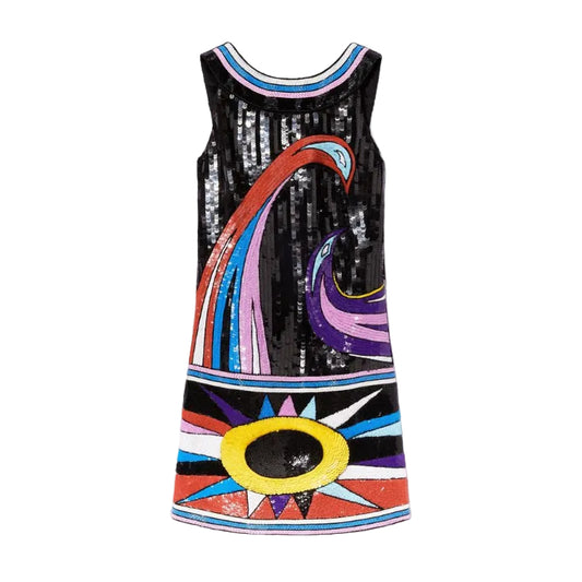 Vestido Emilio Pucci Estampa Lantejoula Tam 38 Br