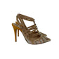Sandália Valentino Rockstud Strass Laranja Tam 34 Br