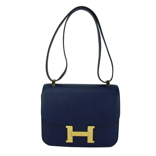 Bolsa Hermes Constance Azul Ferragem Gold 18