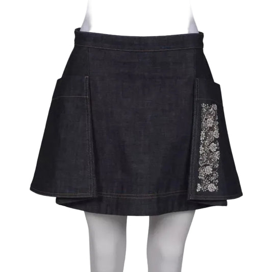Saia Dior Jeans Pedraria Tam 34 Br