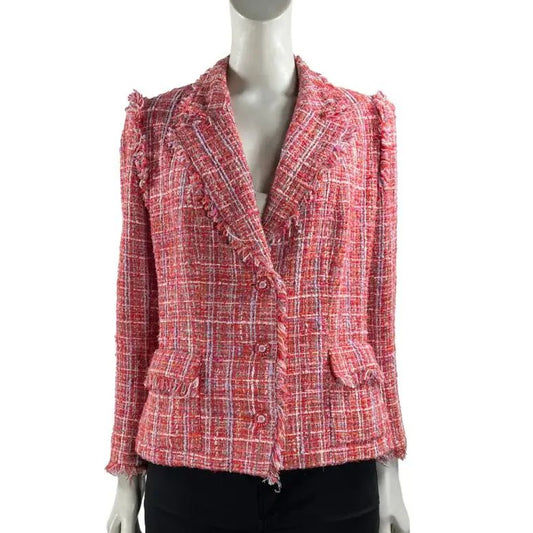 Casaco Chanel Tweed Rosa Tam 36 Br