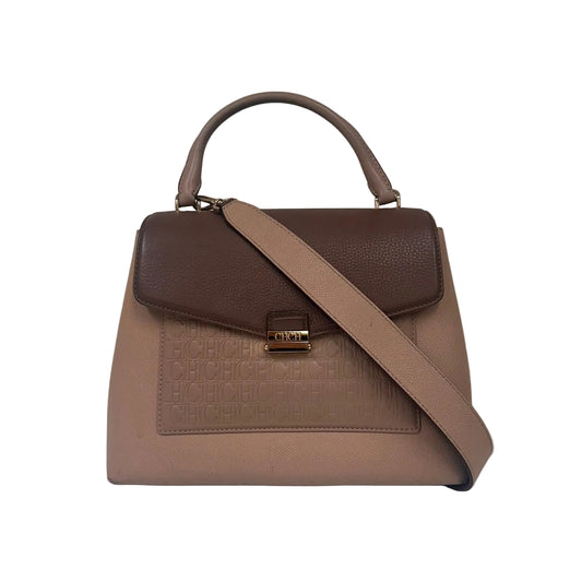 Bolsa Carolina Herrera Monogram Top Handle Marrom