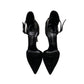 Scarpin Casadei Preto Suede e Couro Croco Tam 35 Br