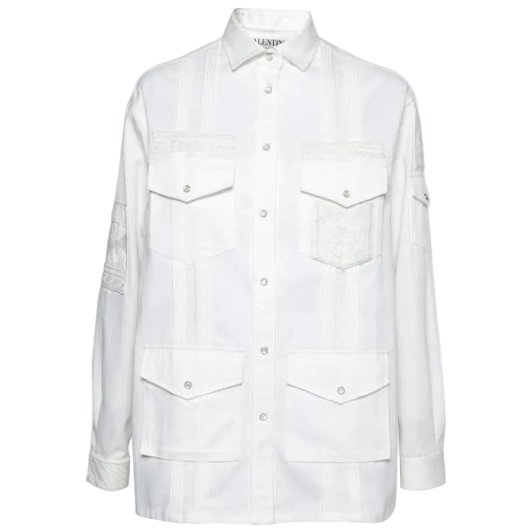 Jaqueta Valentino Branco Com Bordados Tam P BR
