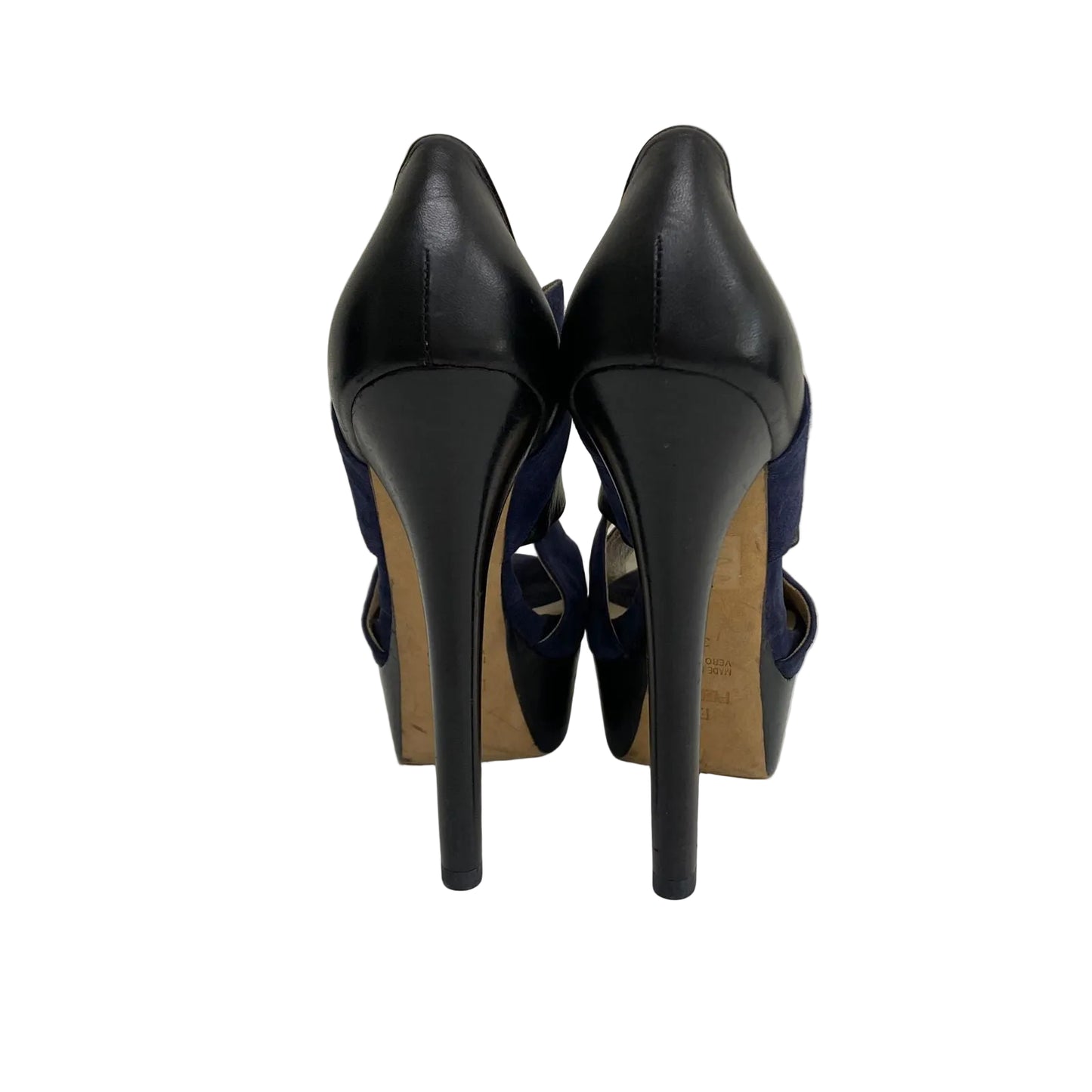 Sandalia Fendi Azul e Preto Tam 38 Br