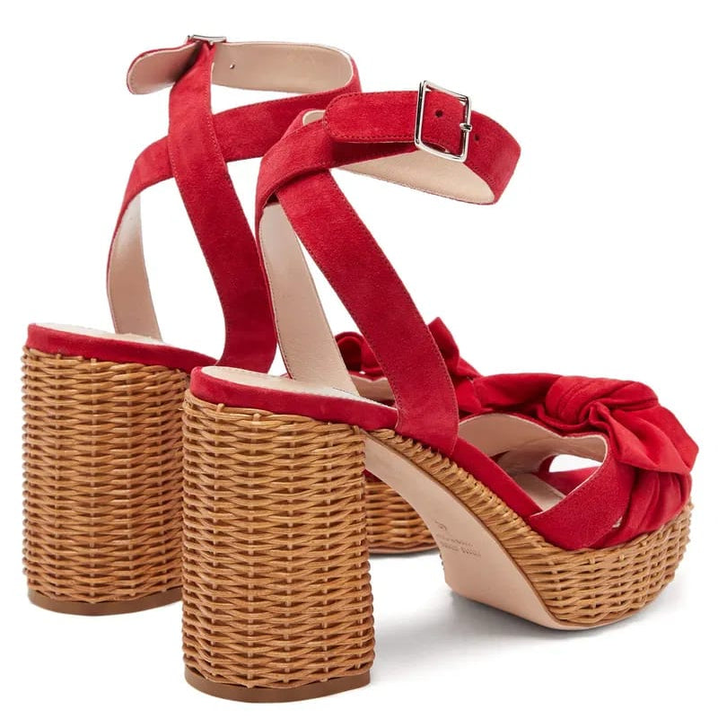 Sandalia Plataforma Miu Miu Vermelha Tam 36 Br