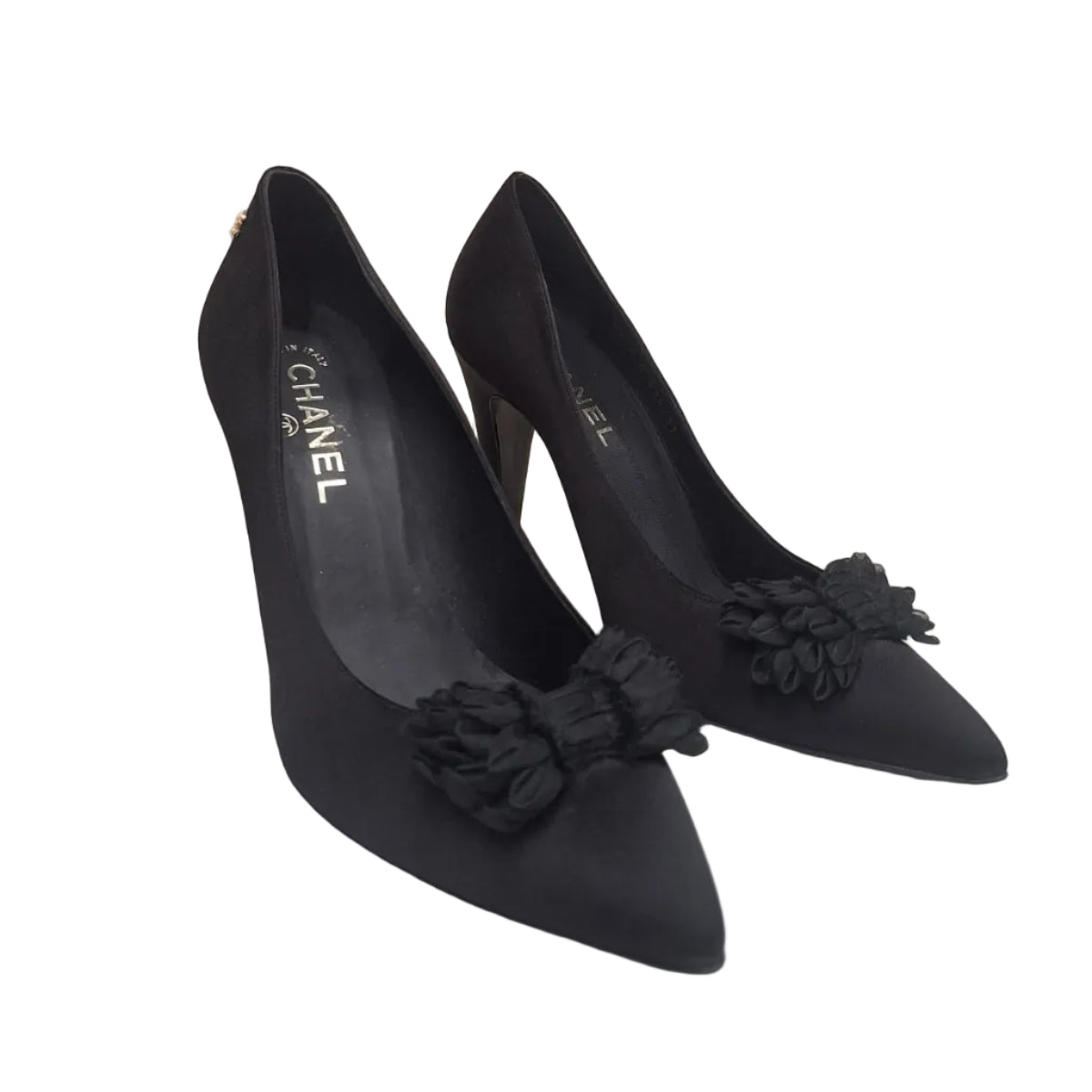 Salto Chanel Preto Com Laço Tam 37 Br