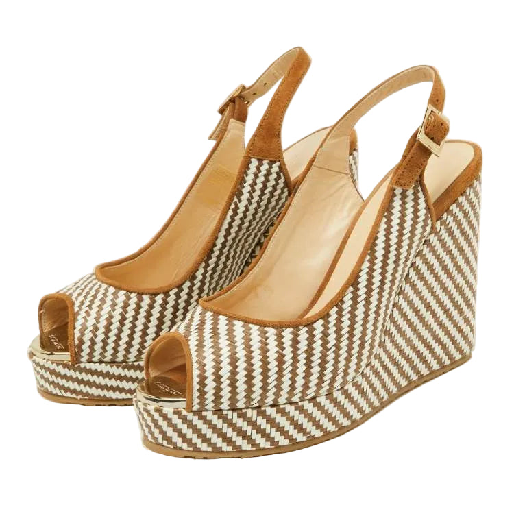 Sandalia Jimmy Choo Marrom e Branco Tam 38 Br