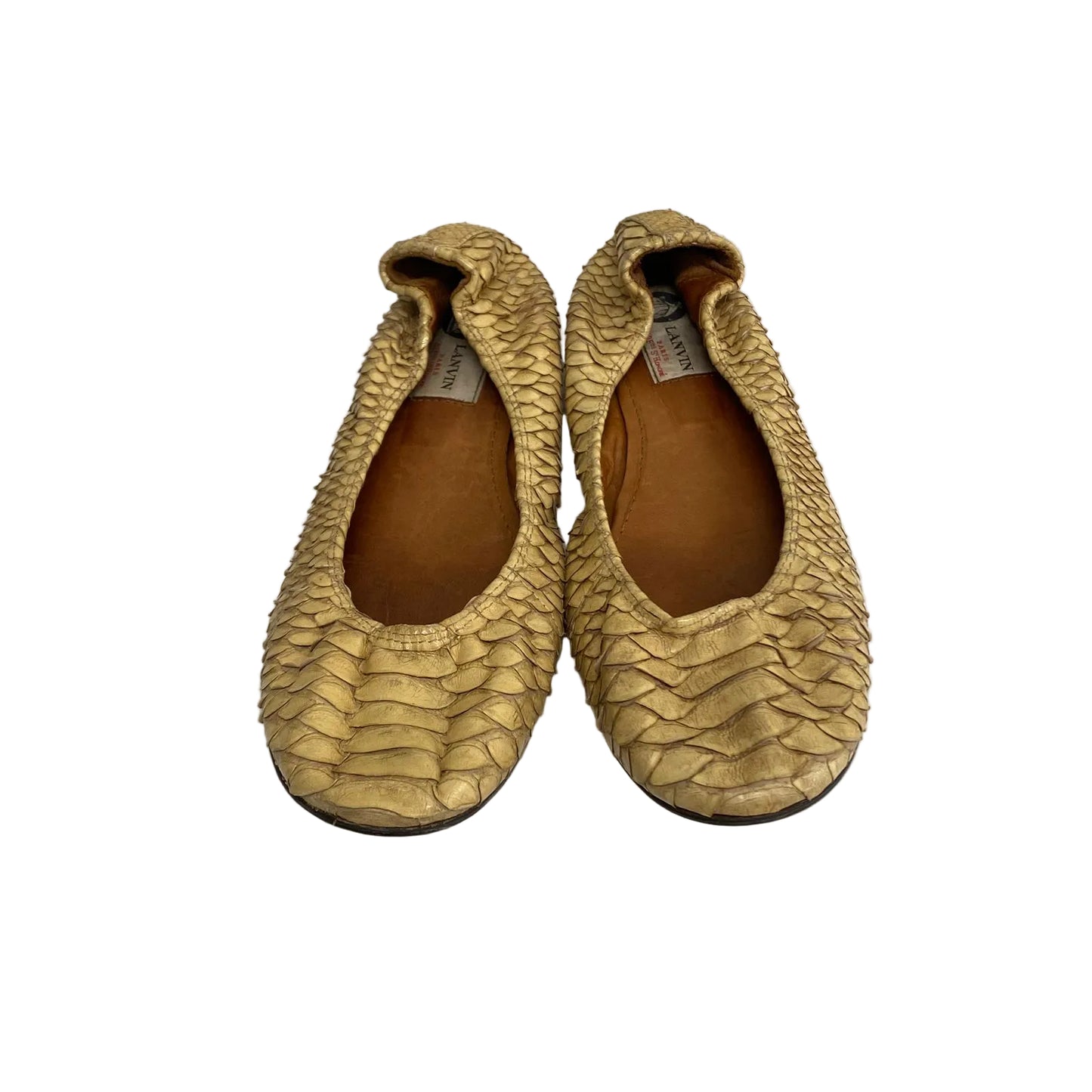 Sapatilha Lanvin Bege Cobra Tam 38 Br