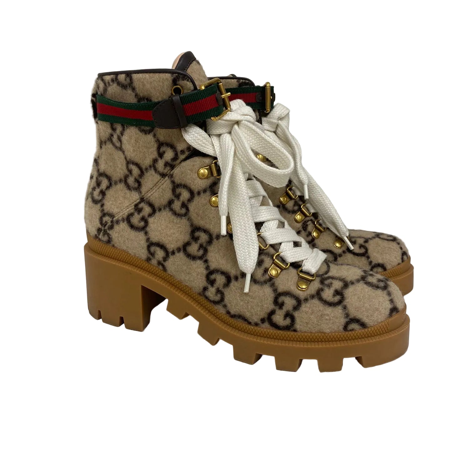 Bota Gucci Trip Bege De Pelinho Tam 37 Br