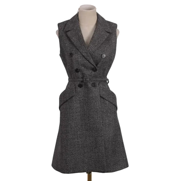 Vestido Dior Cinza Com Cinto Tam M BR