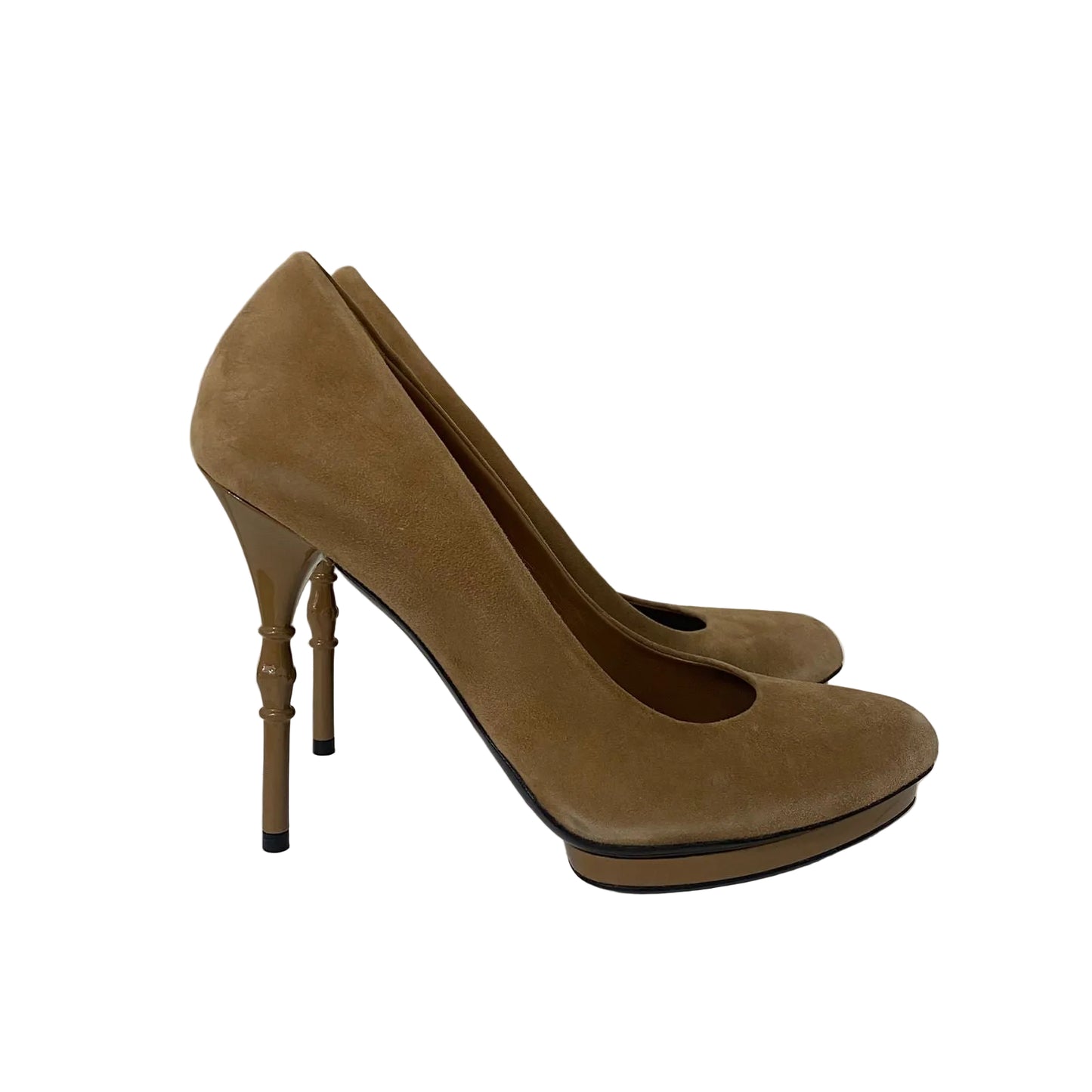 Sandália Gucci Veludo Bege Tam 35,5 Br