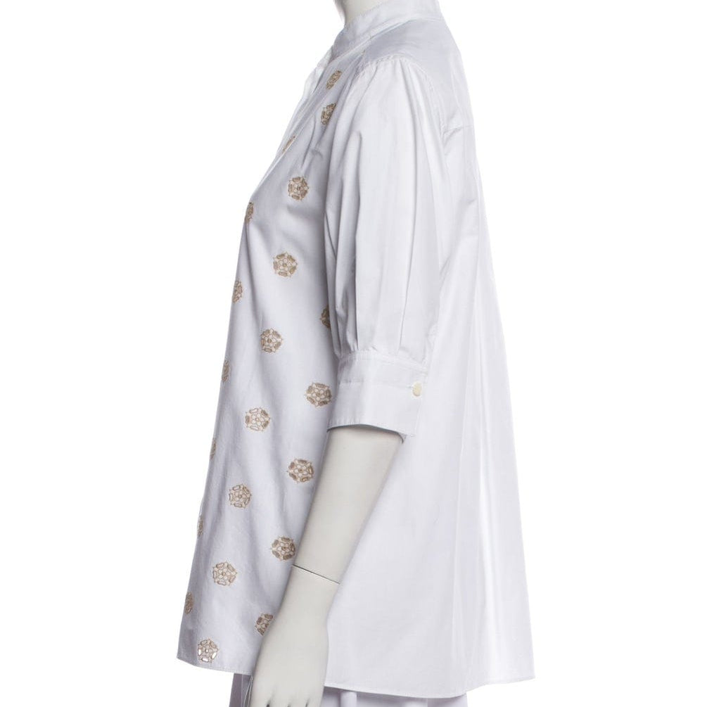 Camisa Chloé Branca Bordada Tam 38 Br