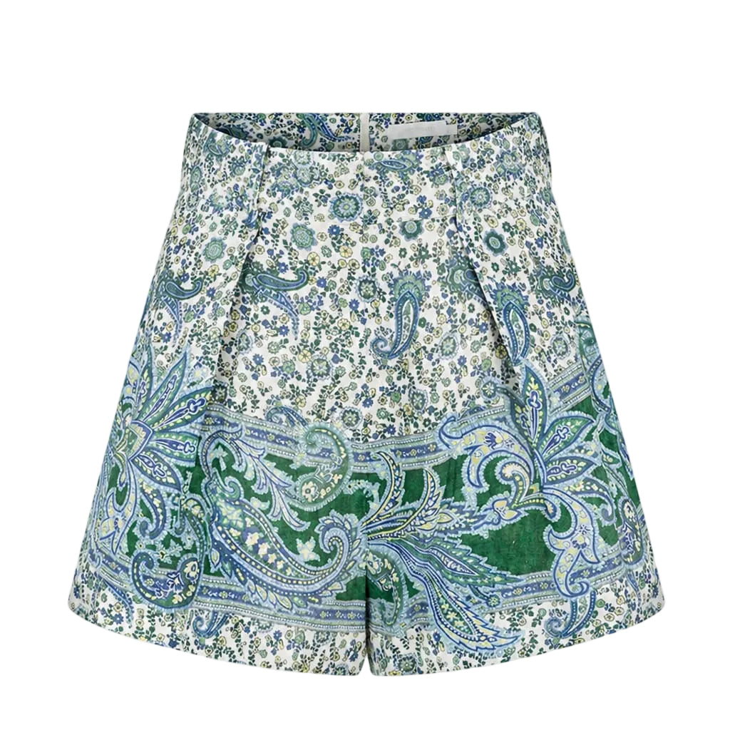 Short Zimmermann Ottie Tuck Azul e Verde Tam 36 Br