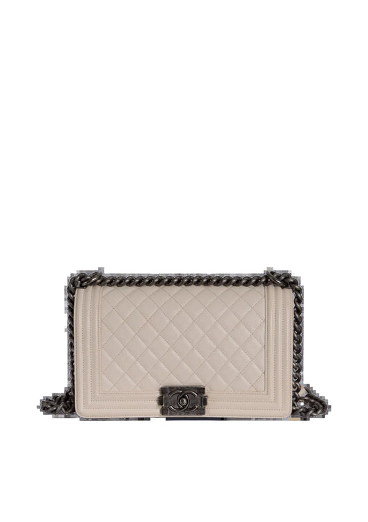 Bolsa de Ombro Chanel Boy Bege