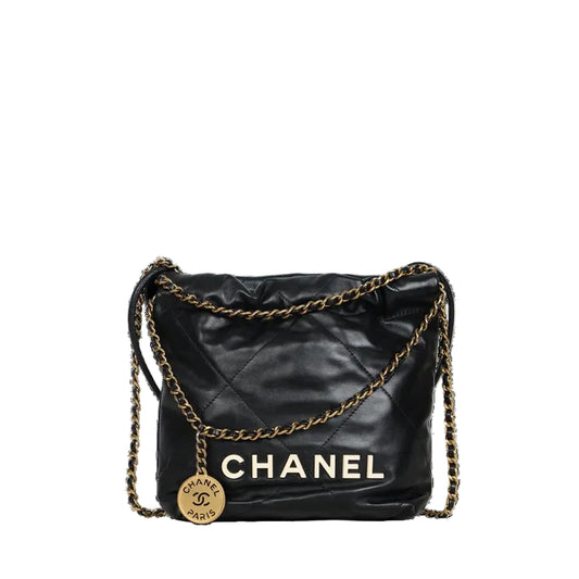 Bolsa Chanel 22 Mini Preta Ferragem Dourada