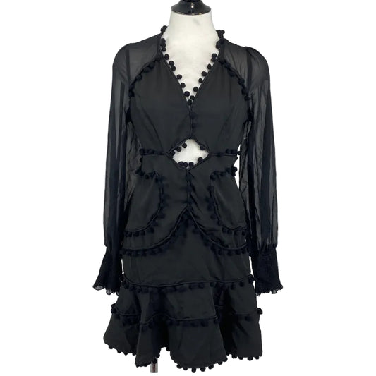 Vestido Zimmermann Corsage Bauble Pompom Preto Tam. P Br
