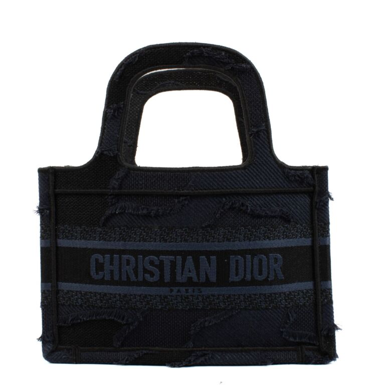 Bolsa Christian Dior Mini Book Tote Denim Azul