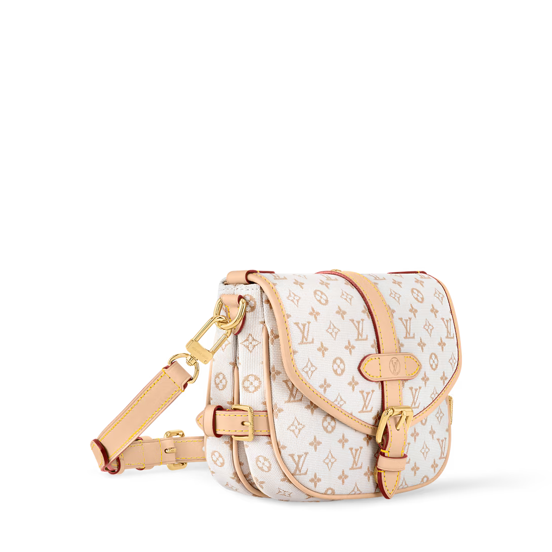 ⁠Bolsa Louis Vuitton Saumur BB Branca