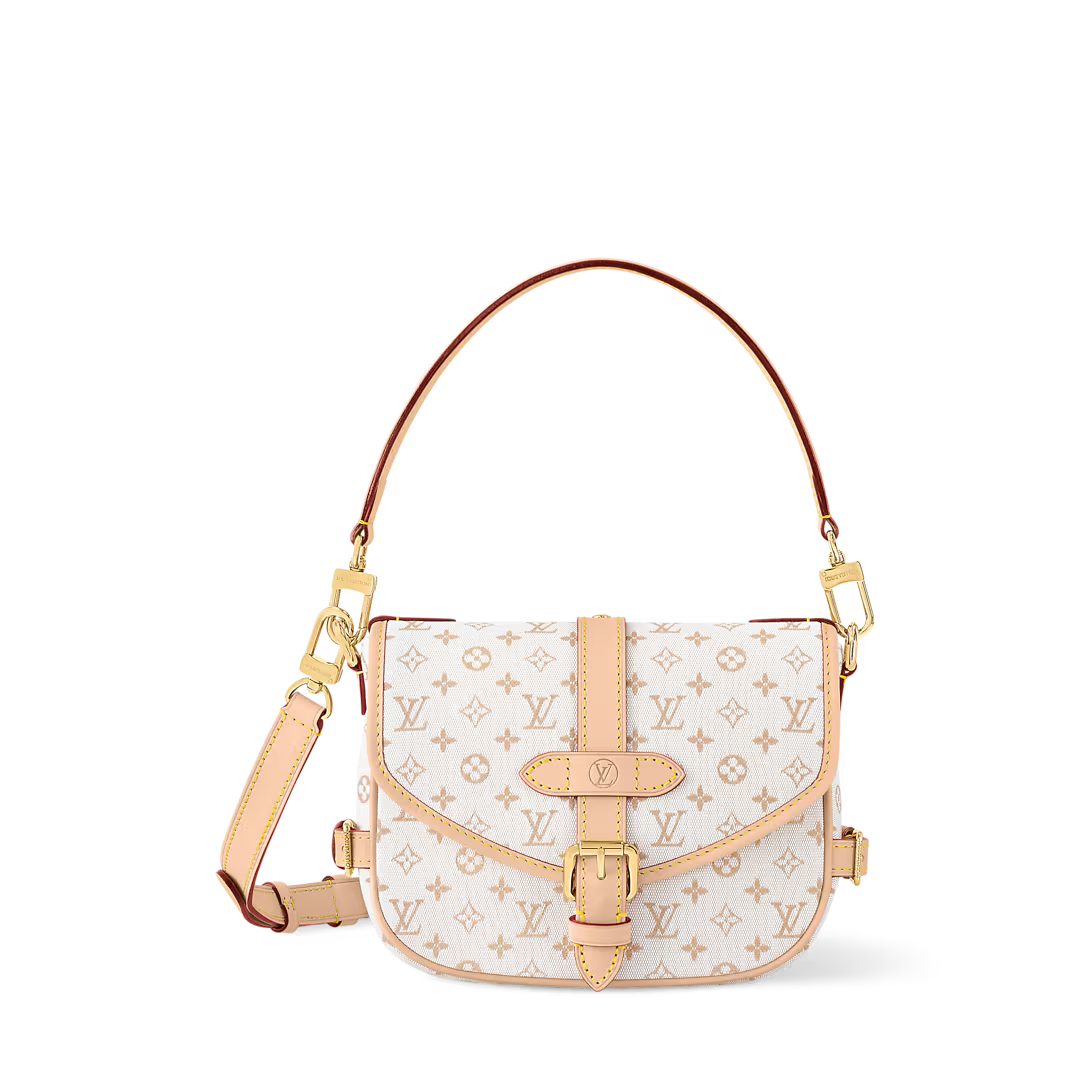 ⁠Bolsa Louis Vuitton Saumur BB Branca