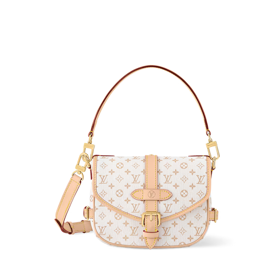 ⁠Bolsa Louis Vuitton Saumur BB Branca