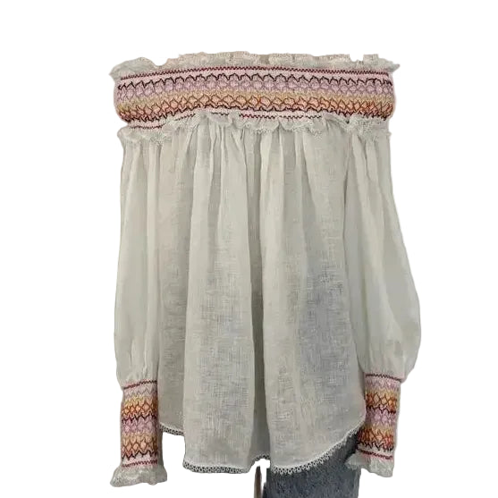 Blusa Zimmermann Branca Com Bordado Tam 34 br