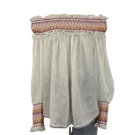 Blusa Zimmermann Branca Com Bordado Tam 34 br