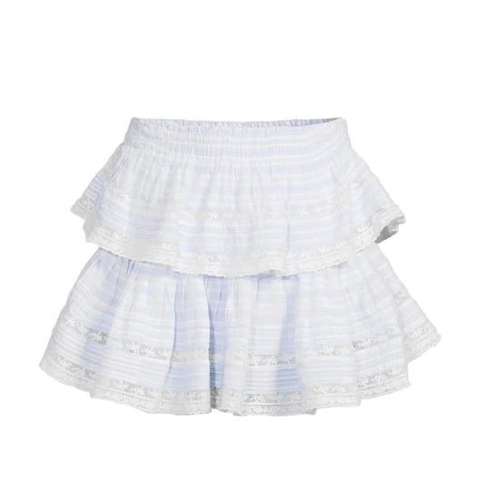 Saia LoveShackFancy Listrada Azul Claro Tam P BR