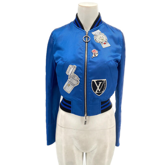 Jaqueta Louis Vuitton Azul Desenhos Tam 34 Br