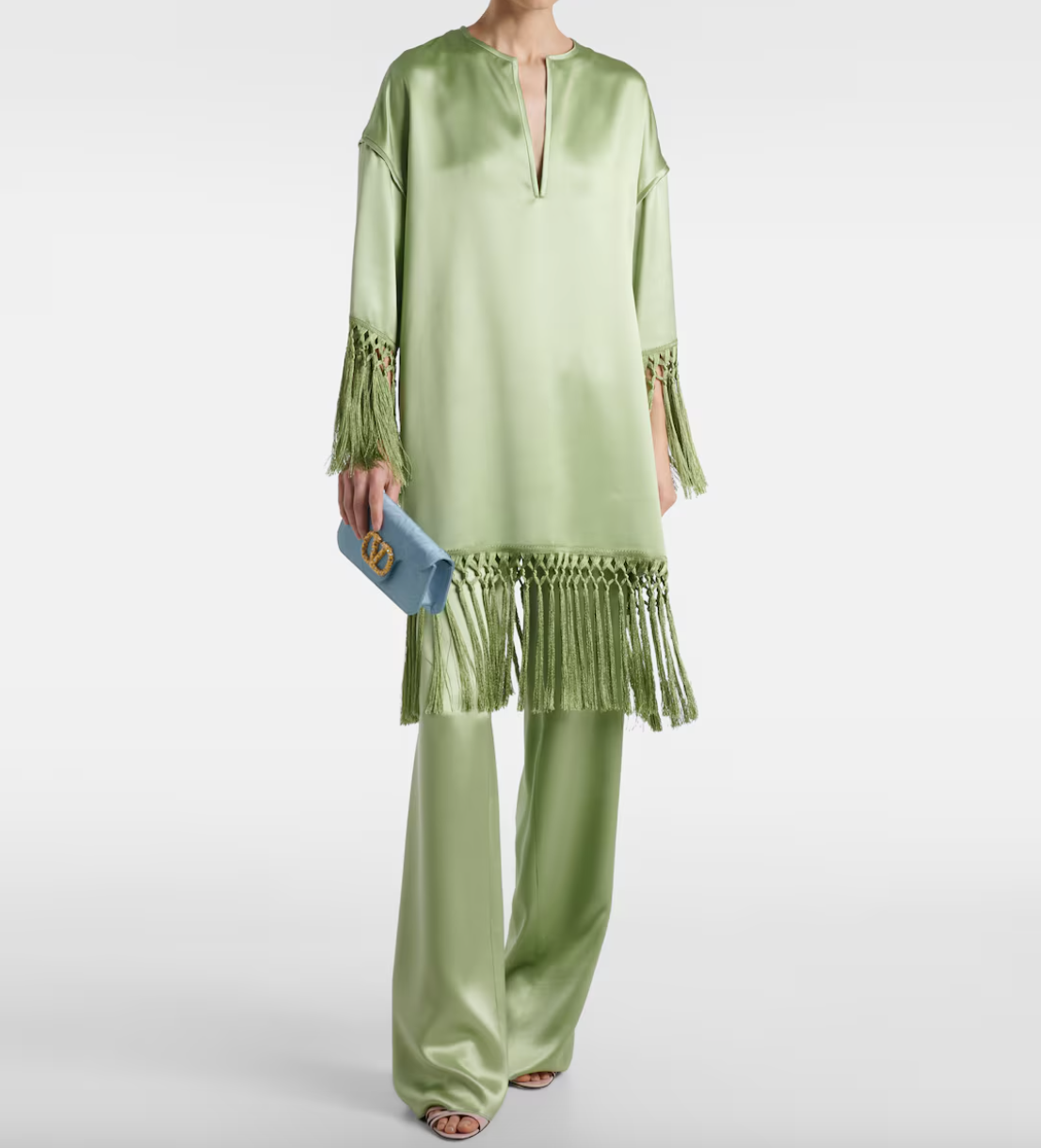 Vestido Valentino Cady Couture Midi Verde Tam. 42 BR