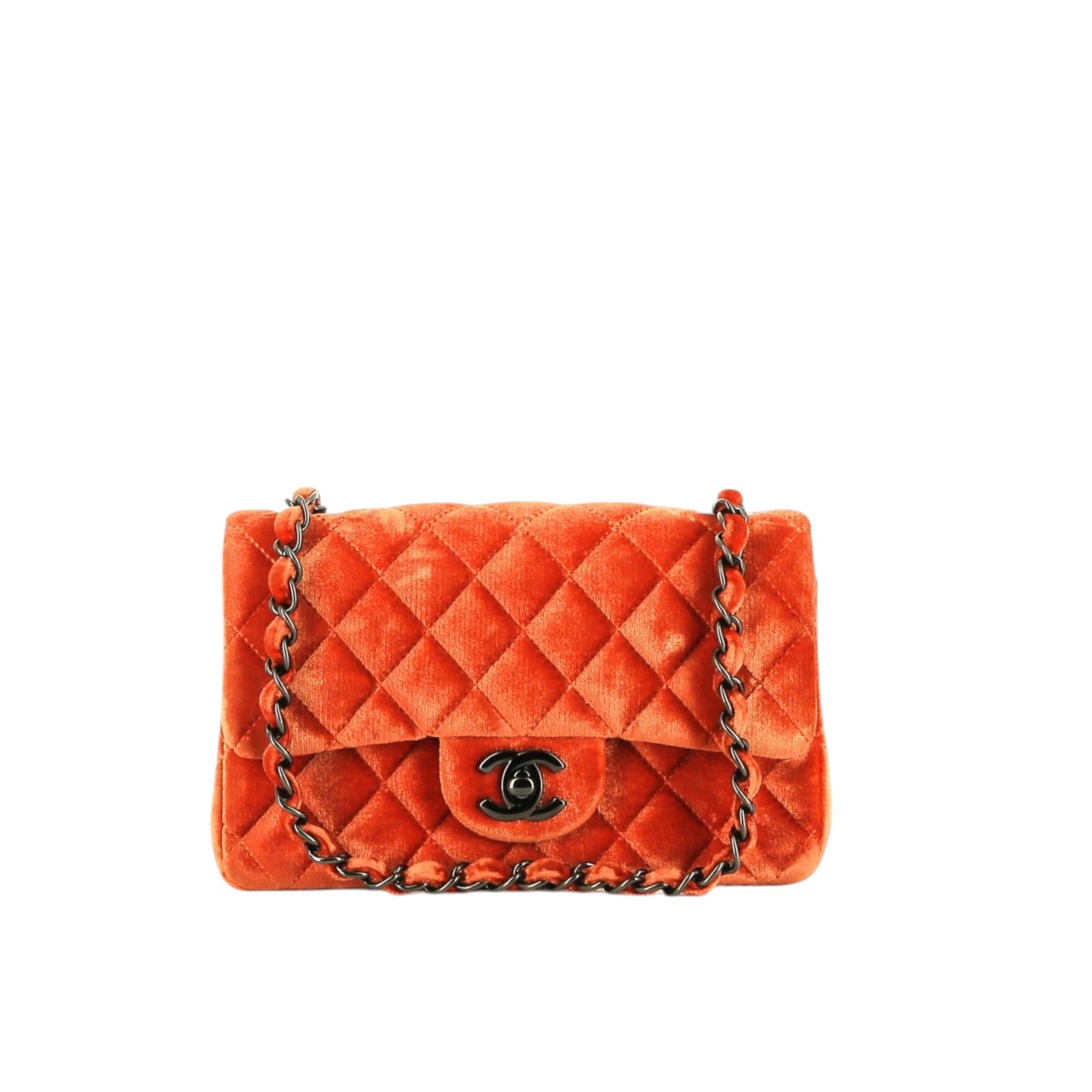 Bolsa Chanel Double Flap Laranja