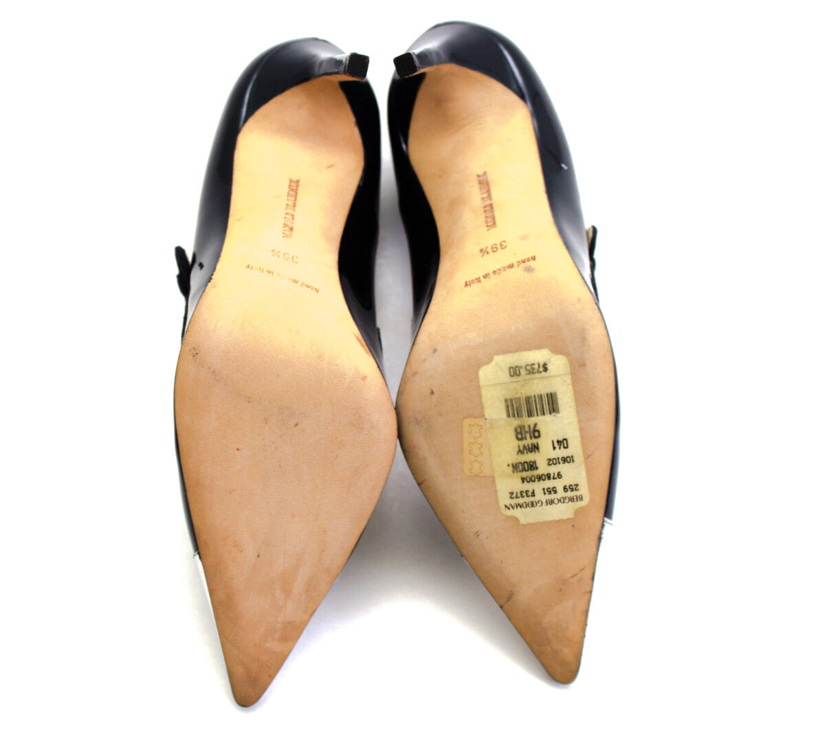 Sapato Manolo Blahnik Bico Prata Tam. 39,5