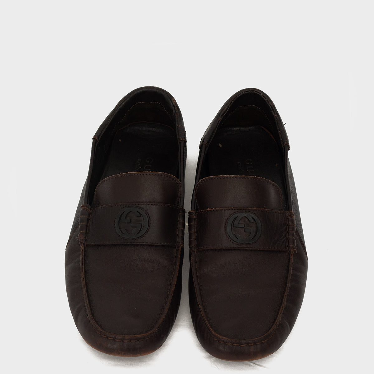 Mocassim Gucci Monograma Marrom Masculino Tam. 7,5