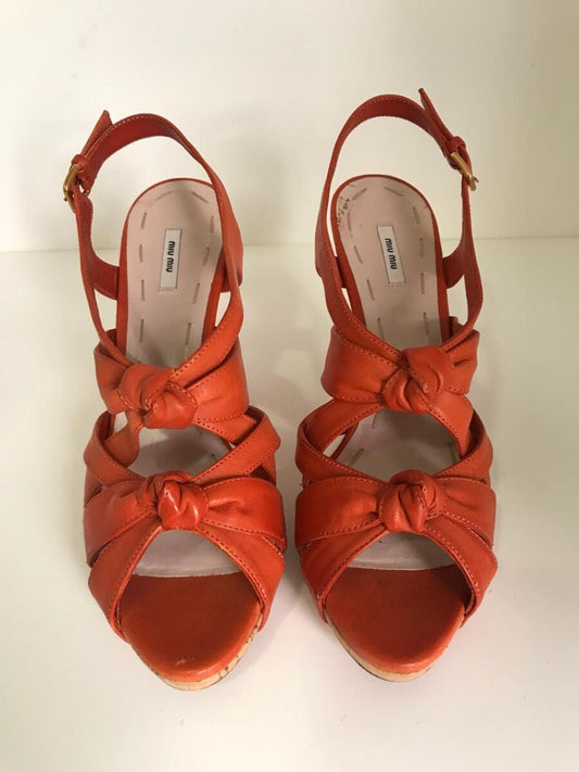 Sandália Miu Miu laranja, sola 38