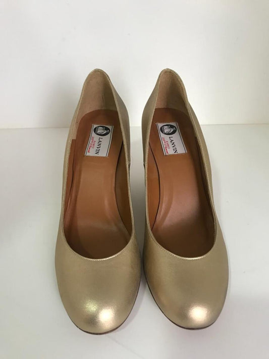 Sapato Lanvin dourado, sola 38