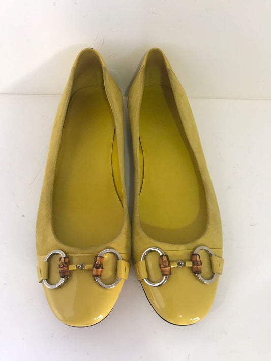 Sapatilha Gucci amarela verniz, sola 41