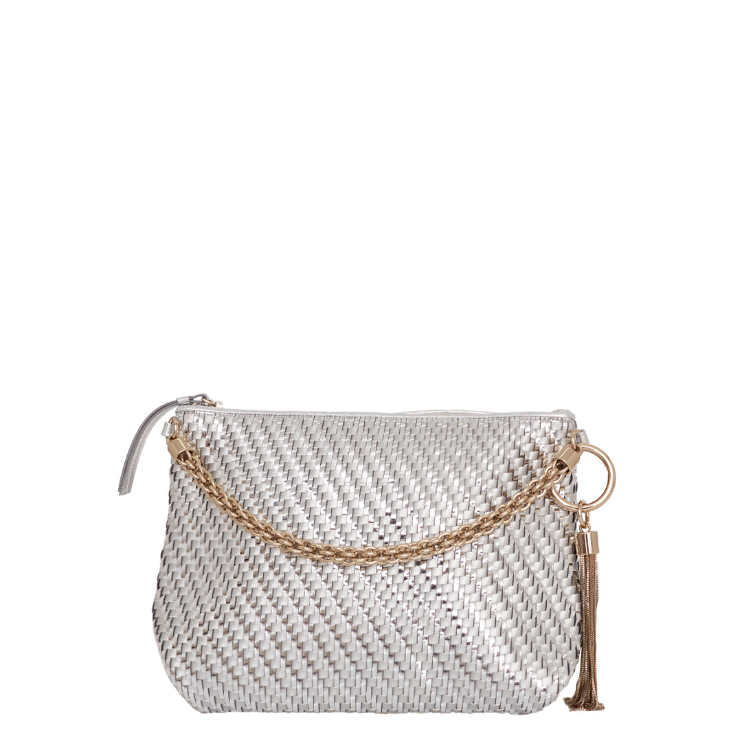 Clutch Jimmy Choo Intrecciato Prata