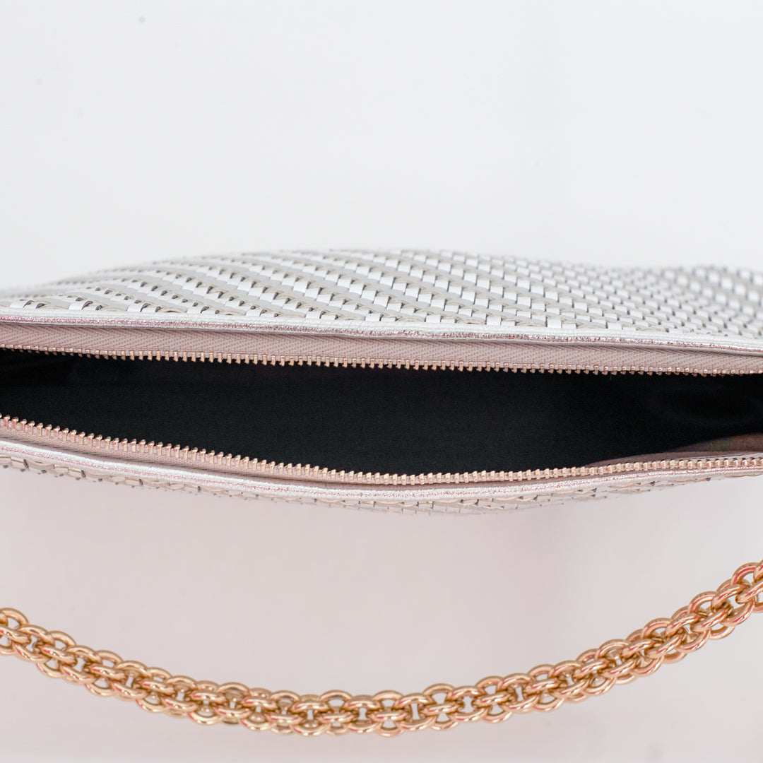Clutch Jimmy Choo Intrecciato Prata